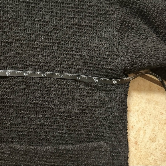 EILEEN FISHER Organic-Cotton Bouclé Stand-Collar Tweed Blazer Jacket Black XXS - Picture 9 of 12